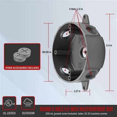 electrical outdoor junction box round 4|4 round weatherproof electrical box.